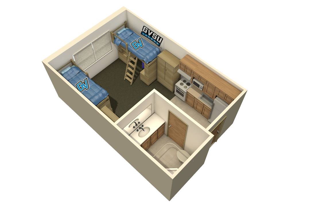 Image of one bedroom apartment style floor plan
